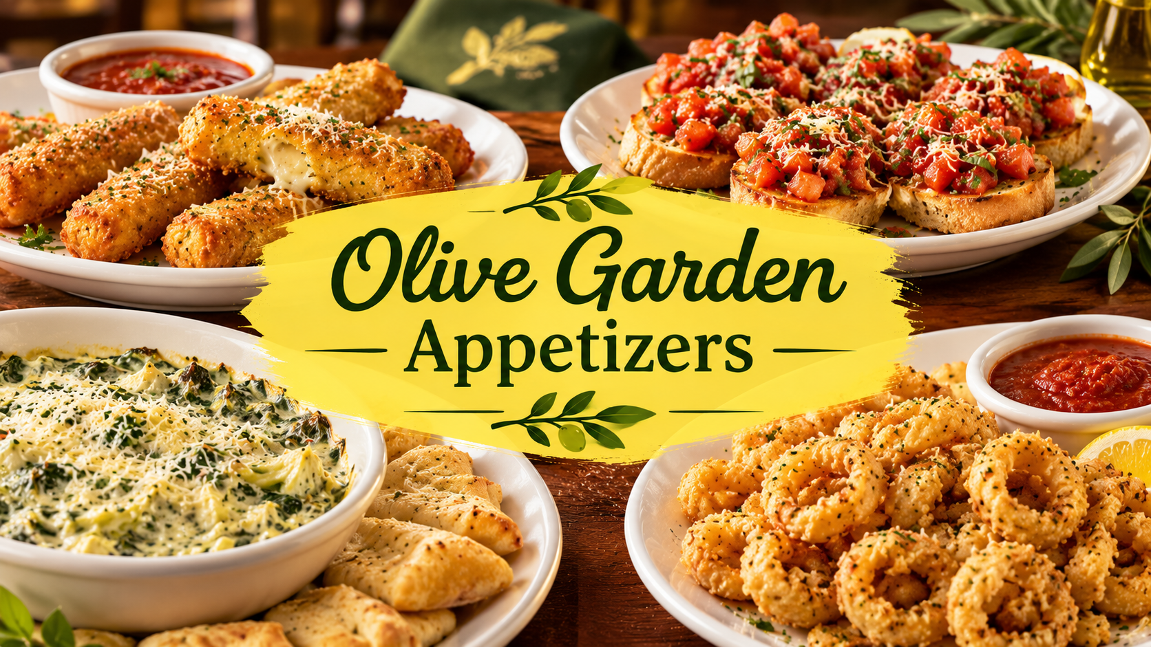Shared Italian appetizers including fried mozzarella and calamari